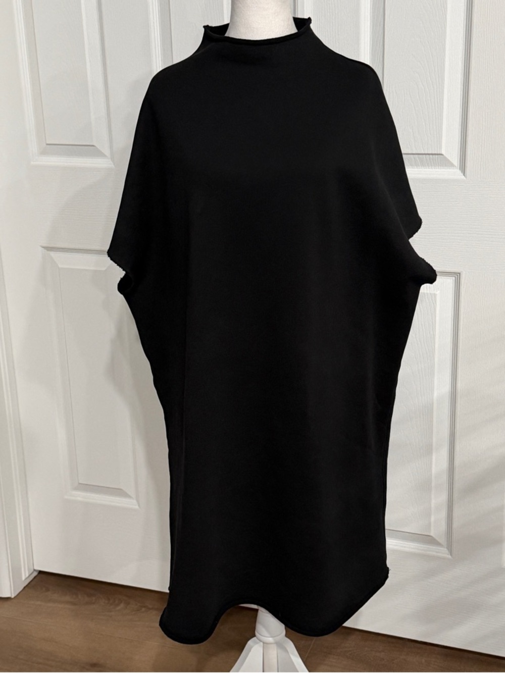 Frank & Eileen Ella Easiest Dress Black Triple Fleece Funnel Neck Minimal - Picture 2 of 12